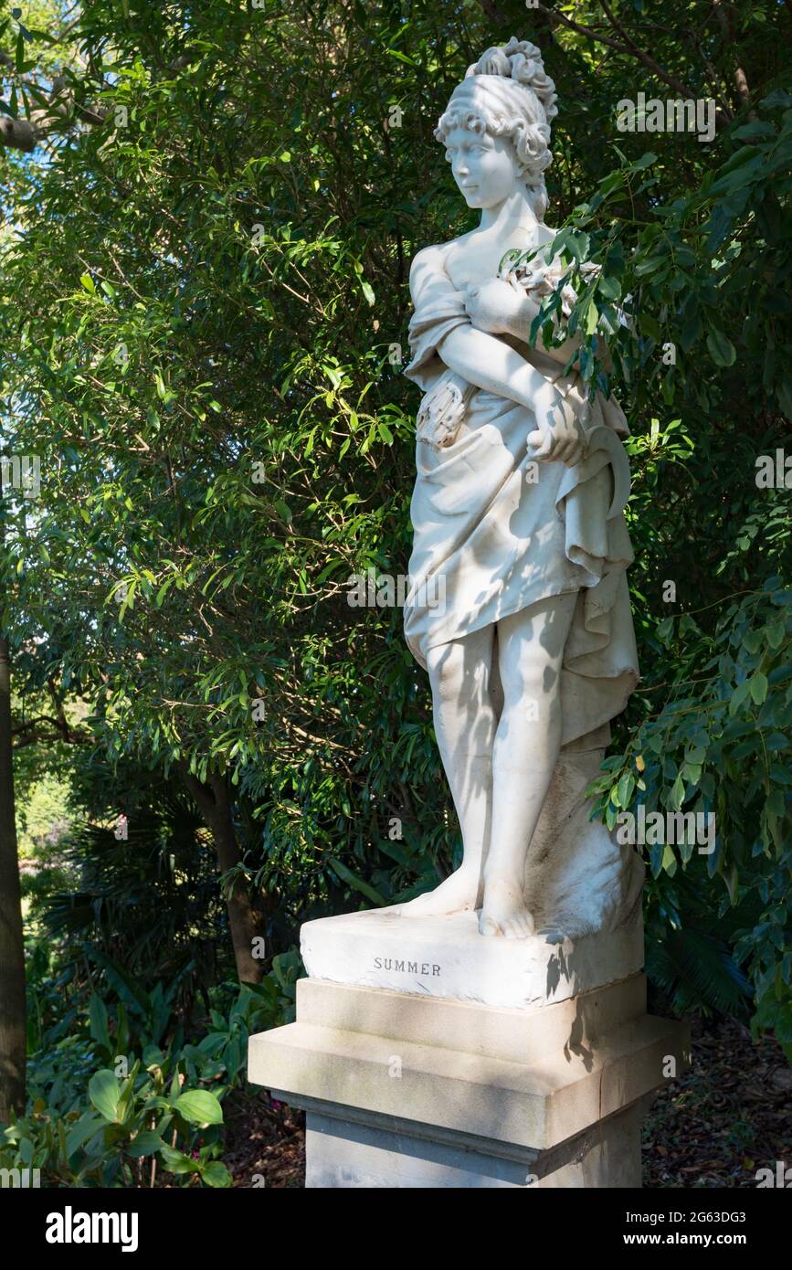 'Summer' is one of the Four Seasons 1883 Victorian era sculptures