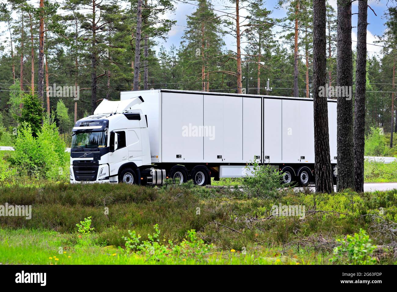 New Volvo FMX 540 Xpro Tipper Truck Headlight Detail Stock Photo