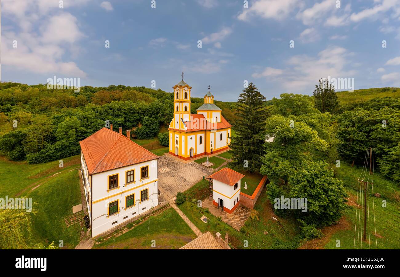 Serbian orthodox monastery in Graboc Hungary. Amazing silent valley in