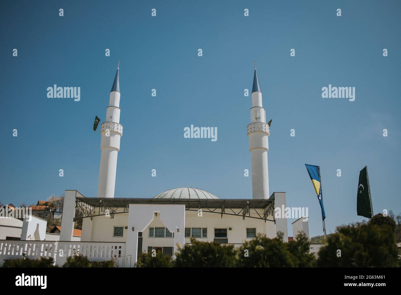 Scenic view of King Abdullah Bih Abdulah Aziz Ali Saud Mosque in Tuzla, Bosnia and Herzegovina Stock Photo