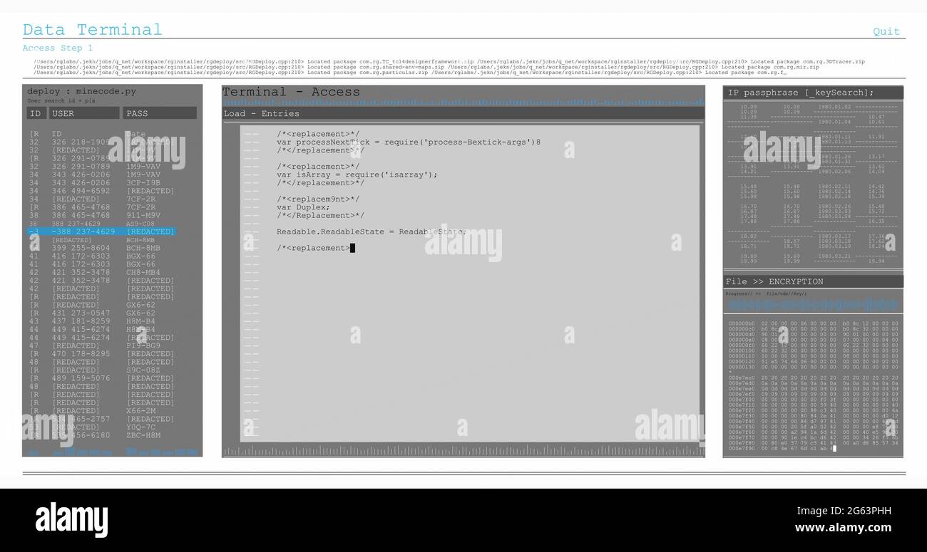 Image of data processing on grey computer screens Stock Photo - Alamy