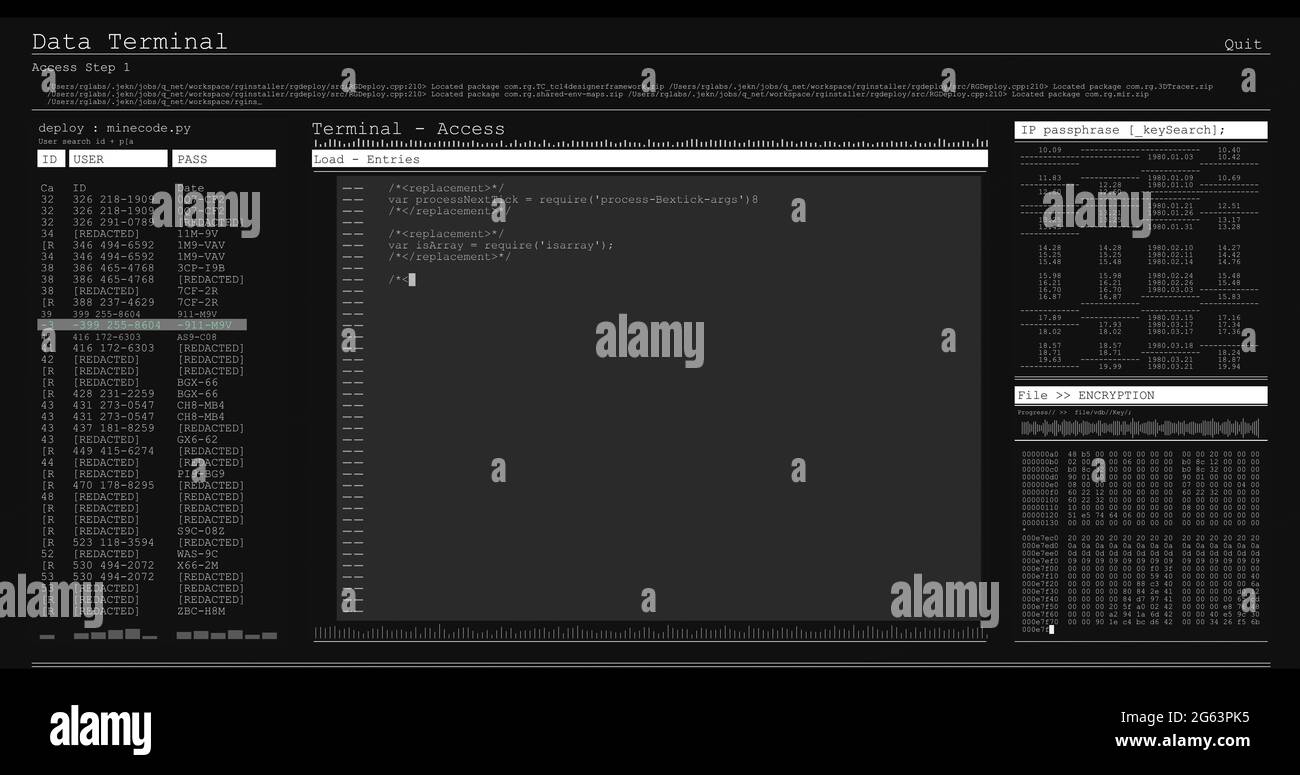 Image of data processing on grey computer screens Stock Photo - Alamy