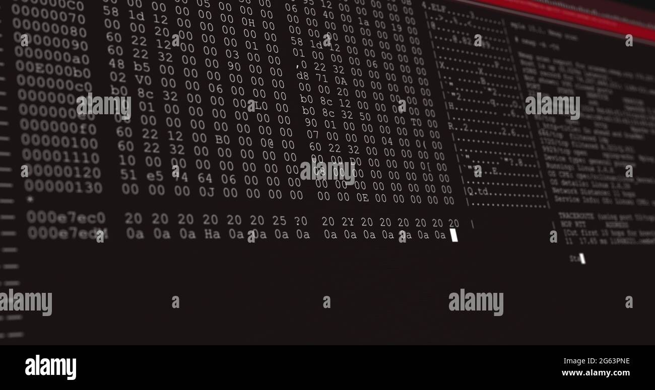 Image of data processing on black and red computer screen Stock Photo ...