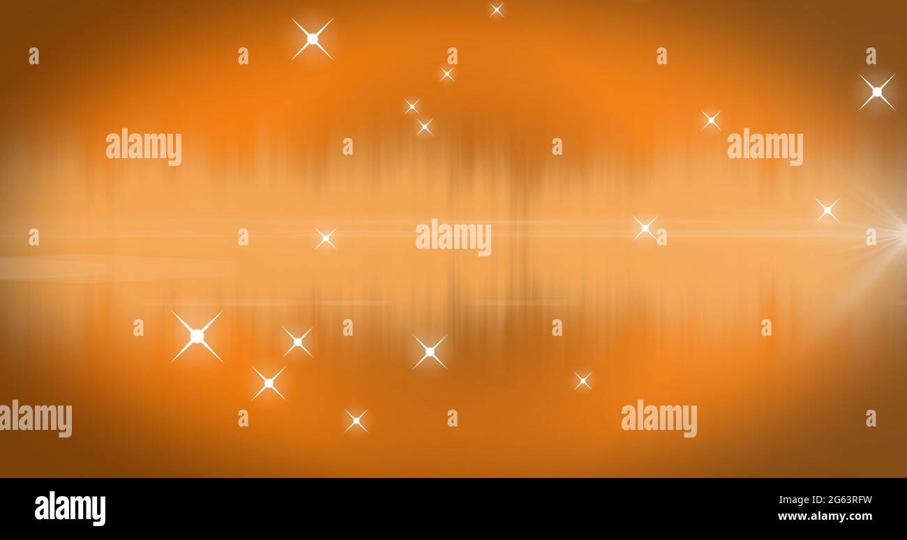 Image of glowing spots of light and twinkling stars moving in hypnotic