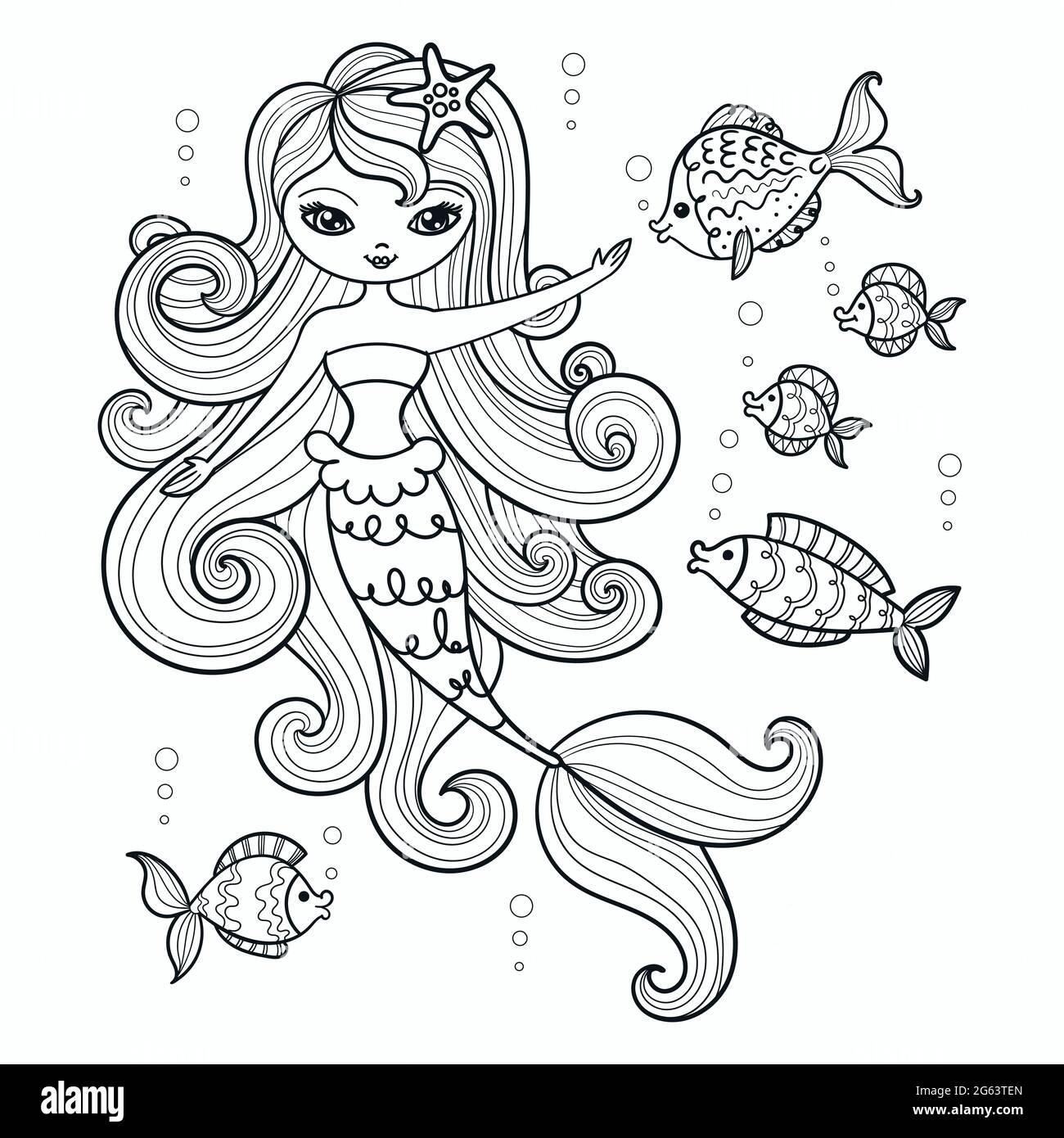 Mermaid Clipart Black And White