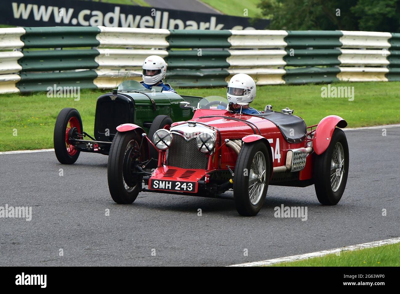 Andrew Croysdill, Riley 12/4, William Leith, Austin 7 Hummingbird, Melville Trophy Race for VSCC Specials, VSCC, Vintage Motorsport Festival, Shuttlew Stock Photo