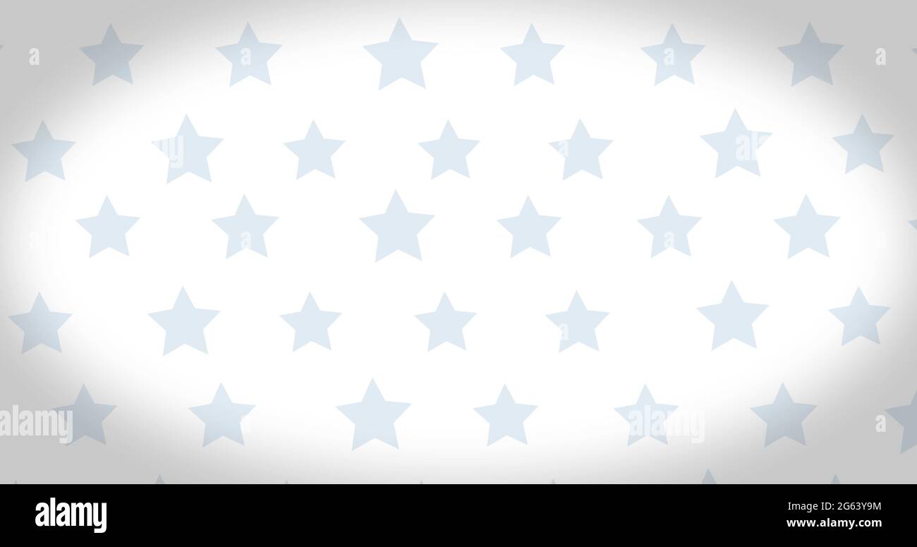 Image of hand drawn American flag waving on rows of pale blue stars on ...