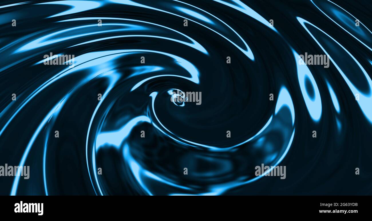 Image of 3d metallic blue liquid swirling and flowing smoothly Stock Photo