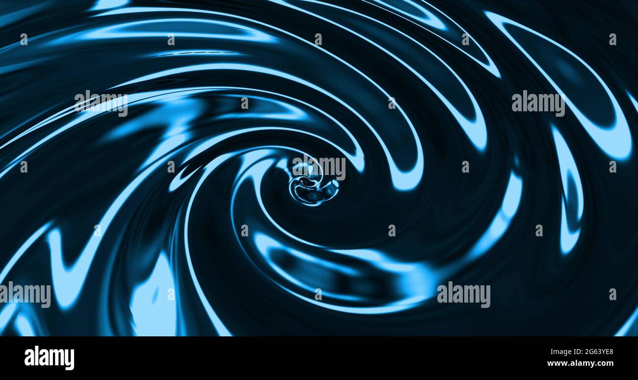 Image of 3d metallic blue liquid swirling and flowing smoothly Stock Photo