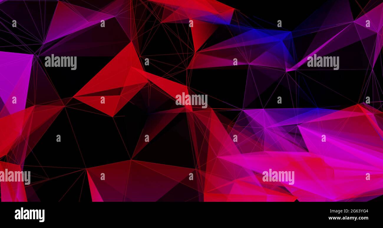 Multicolored geometrical shapes against black background Stock Photo