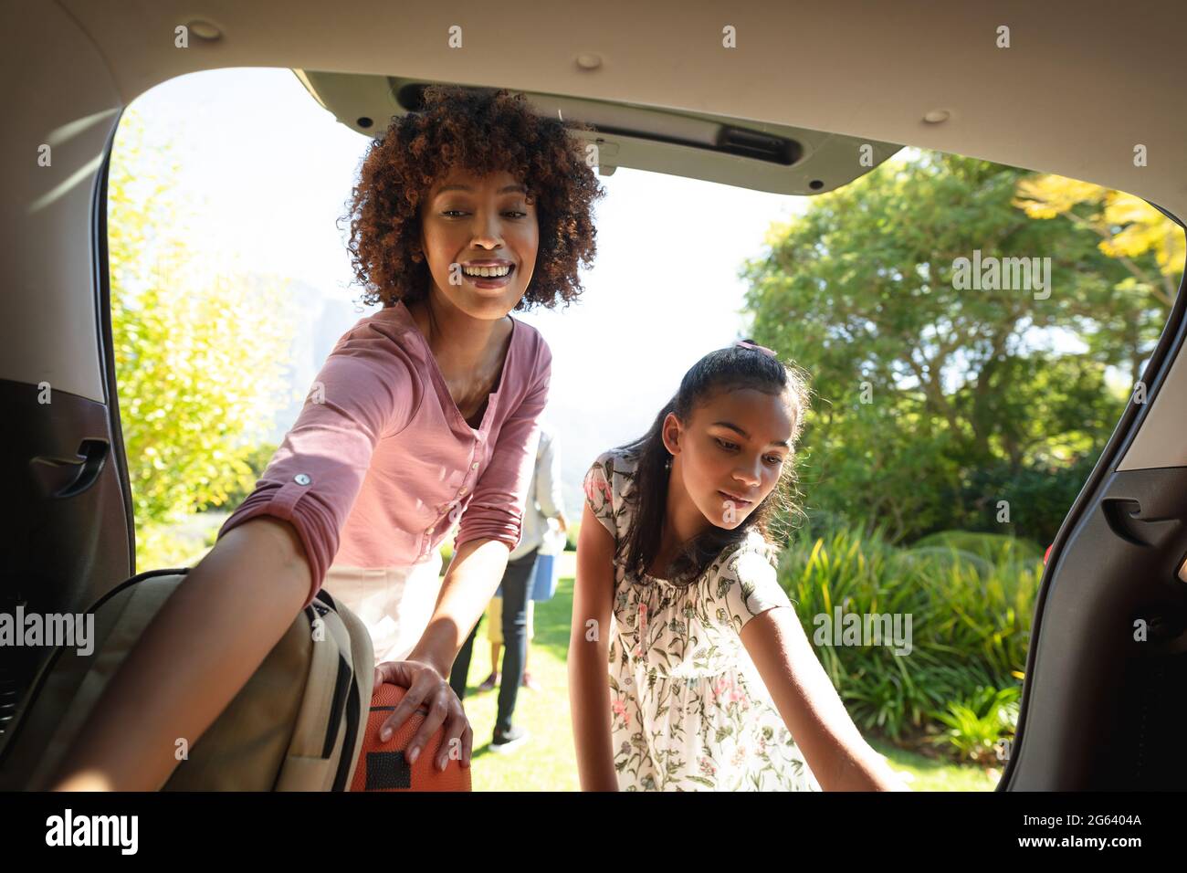Cute happy family on picnic hi-res stock photography and images - Alamy