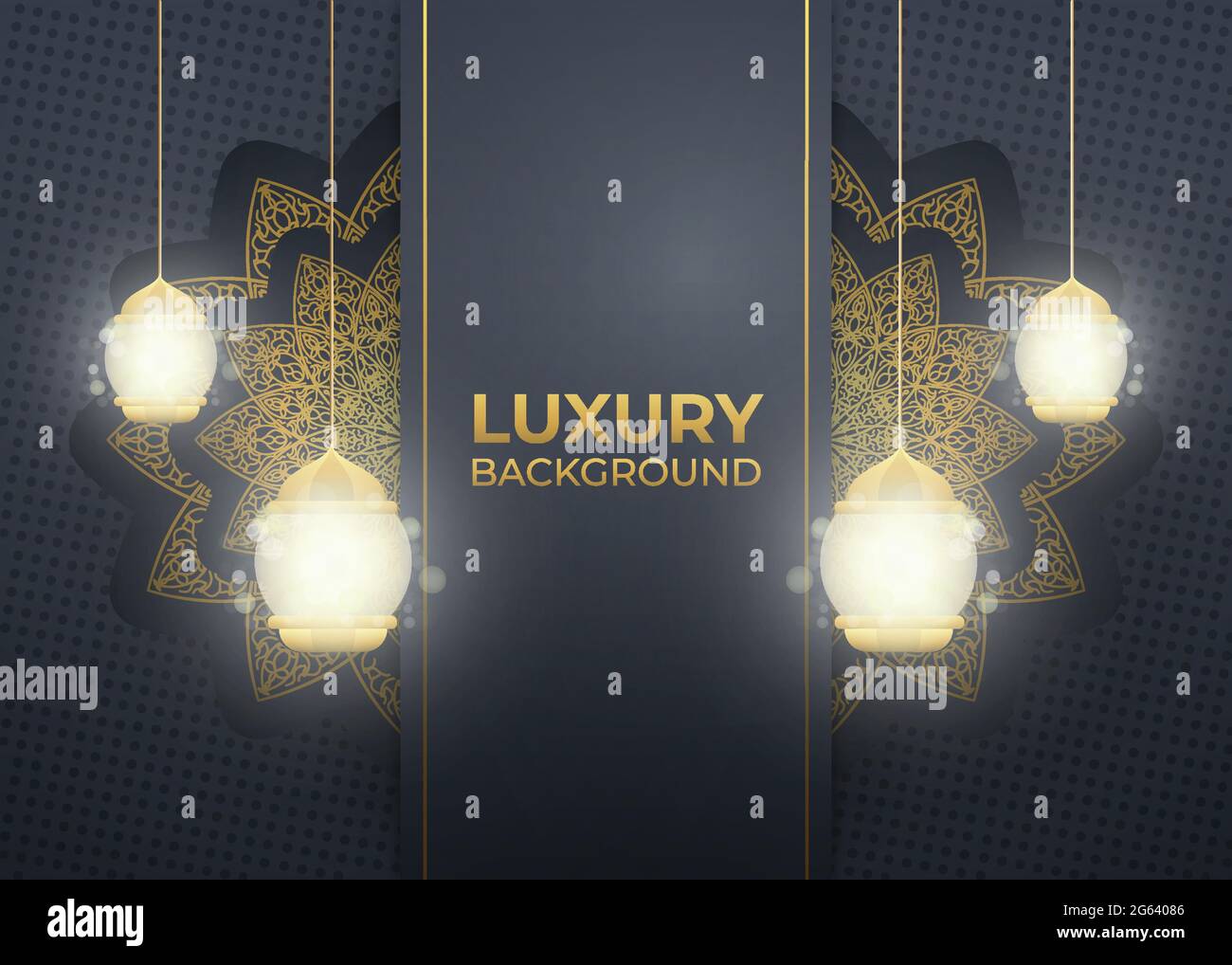 black and golden luxury background in horizontal editable vector image Stock Vector
