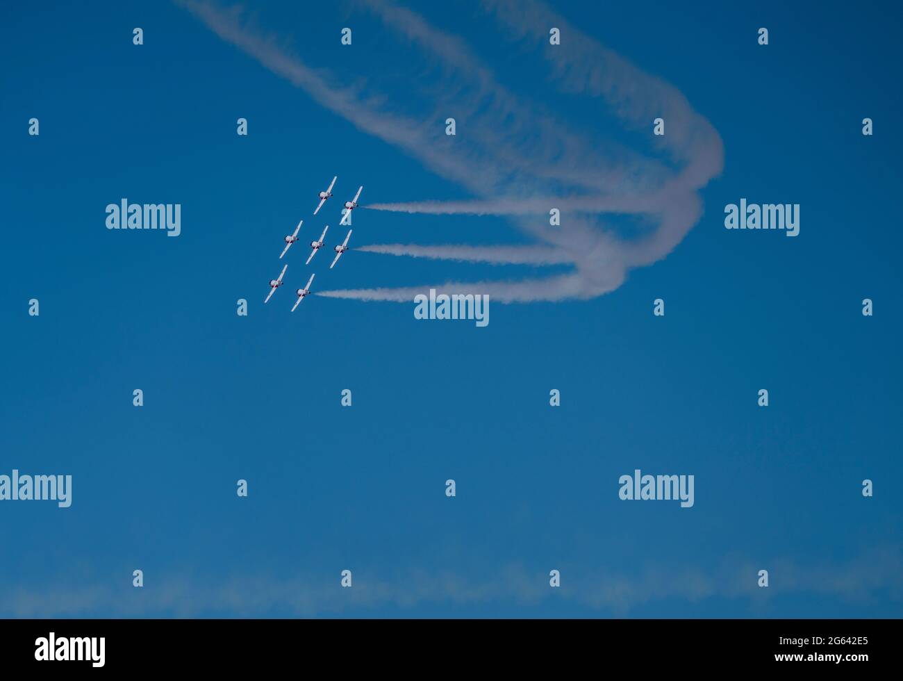 Snowbirds Acrobatic Flight Team flying in Moose Jaw Saskatchewan Stock ...
