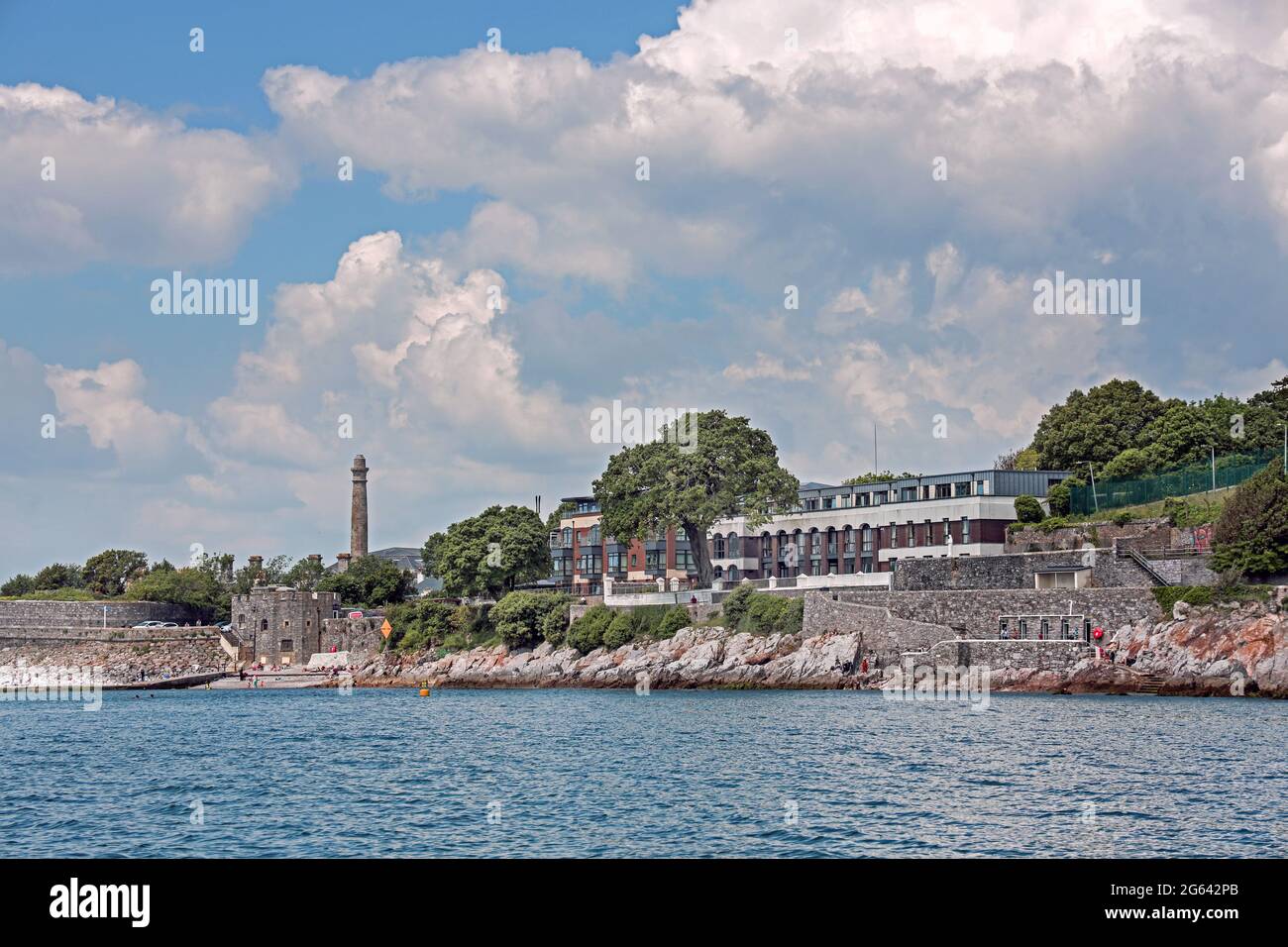 Devil’s Point on the seafront in Stonehouse, Plymouth. Seen from