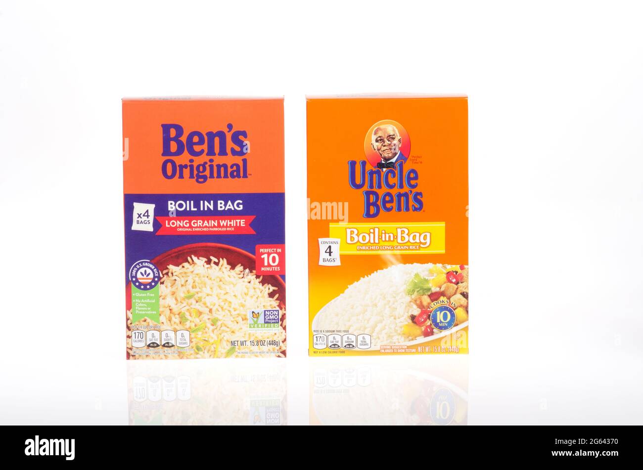 New Ben's Original & Uncle Ben's Rice Box Stock Photo