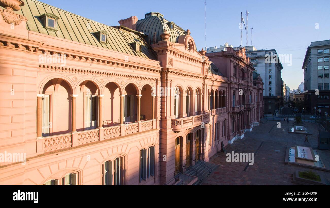 Pink house is the official seat of the executive branch of the government of Argentina. Buenos Aires - Argentina. Stock Photo
