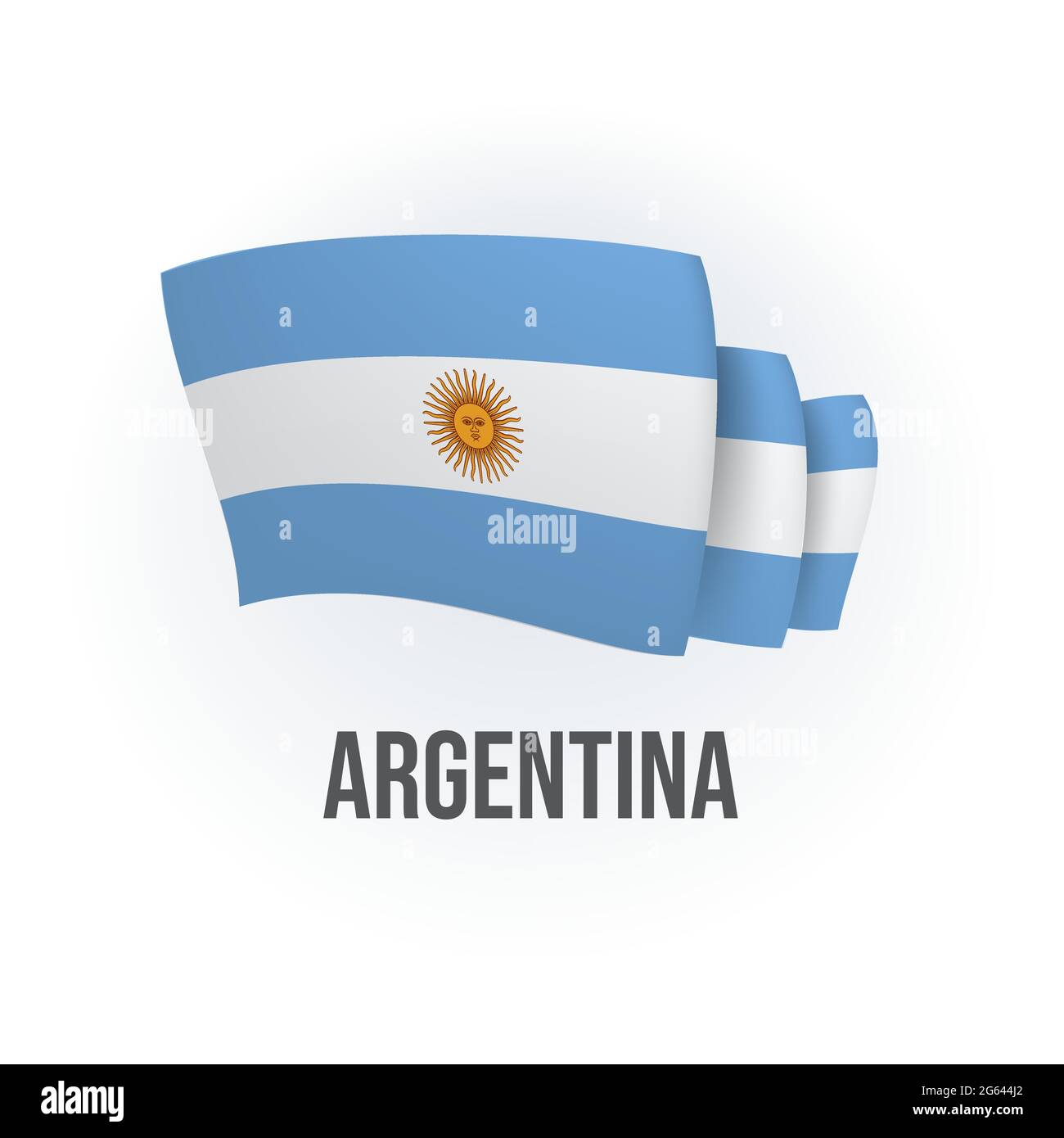 Vector flag of Argentina. Argentinian waving flag. Vector illustration. Stock Vector
