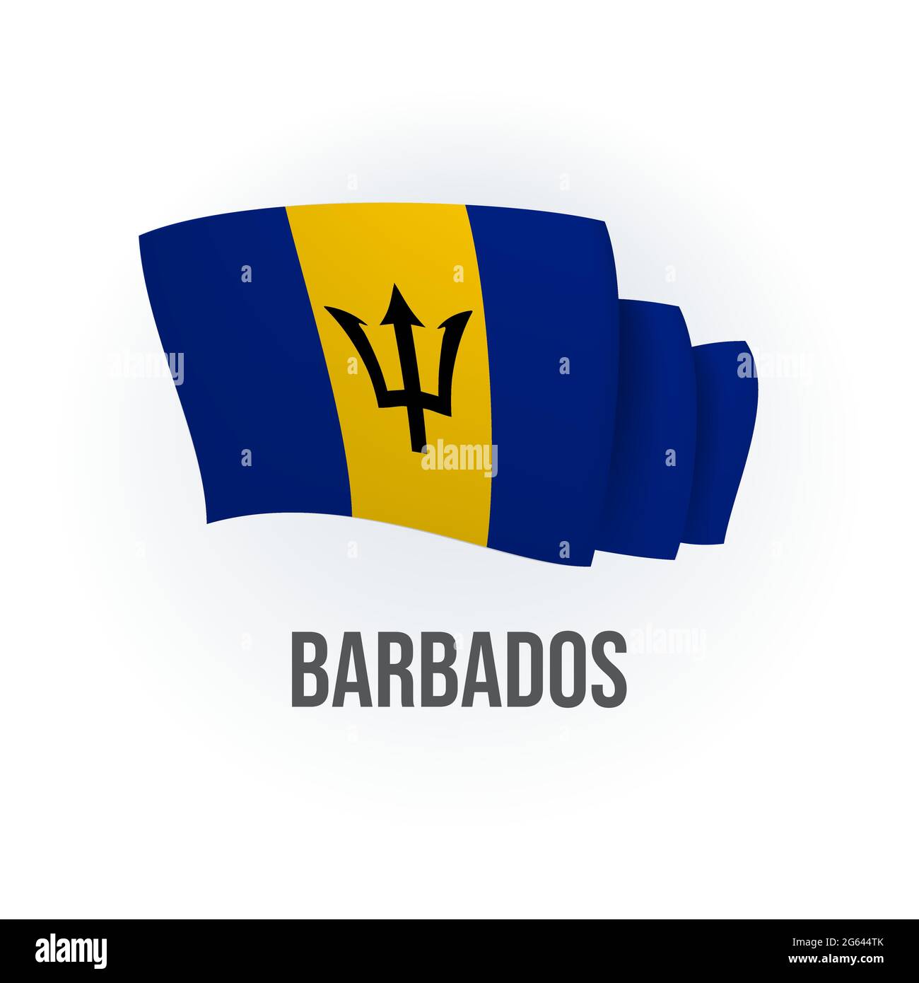 Vector Flag Of Barbados Barbadian Waving Flag Vector Illustration