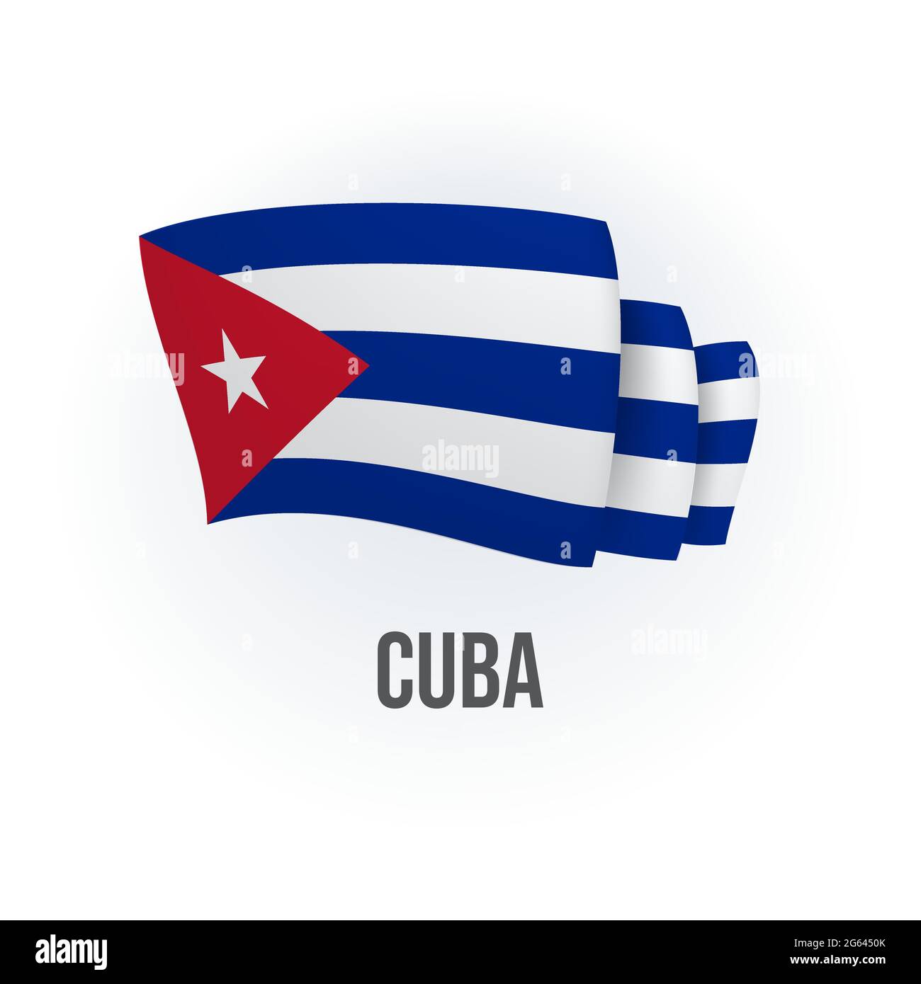 Vector flag of Cuba. Cuban waving flag. Vector illustration. Stock Vector