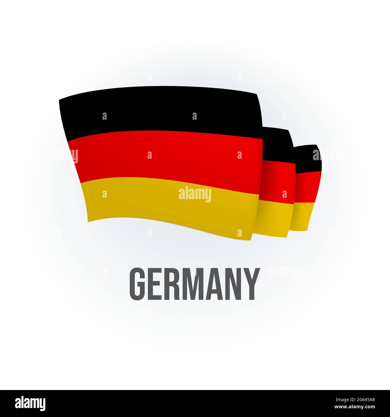 Vector flag of Germany. German waving flag. Vector illustration Stock