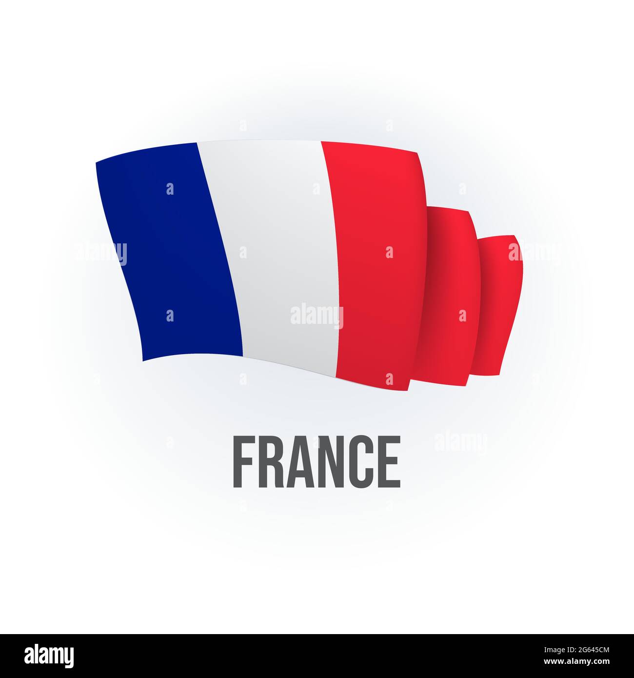 Vector flag of France. French waving flag. Vector illustration. Stock Vector