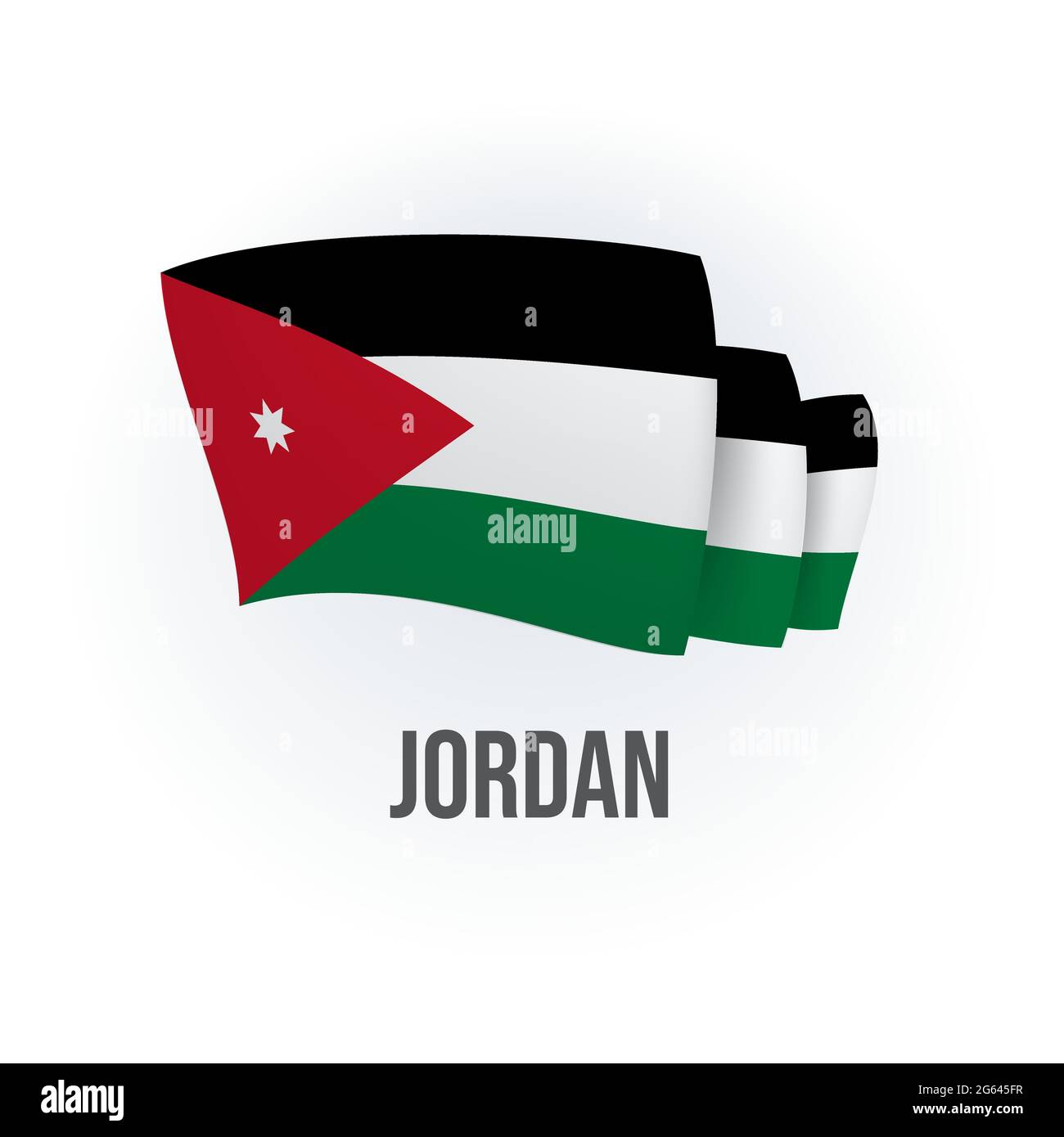Vector flag of Jordan. Jordanian waving flag. Vector illustration Stock Vector Image & Art Alamy