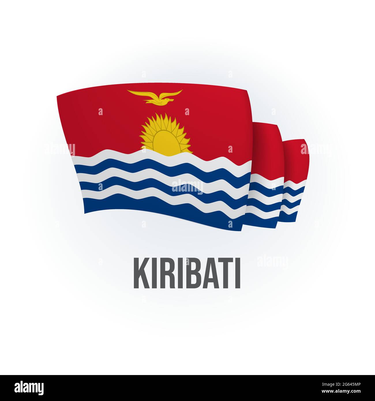 Vector flag of Kiribati. I Kiribati waving flag. Vector illustration. Stock Vector