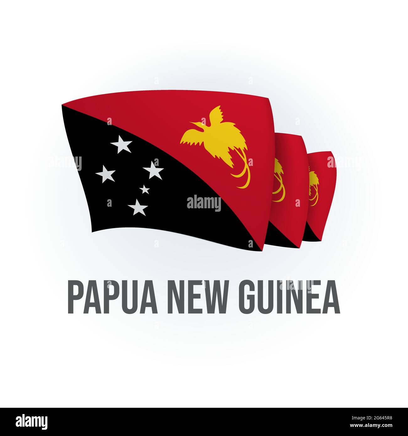 Papua New Guinea Flag In Hexagon Shape With Gold Border, Bump Texture, 3D Render - Foto 10