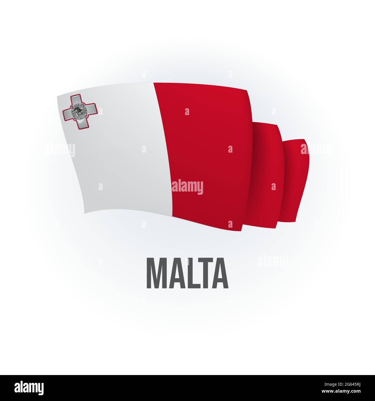 Vector Flag Of Malta Maltese Waving Flag Vector Illustration Stock