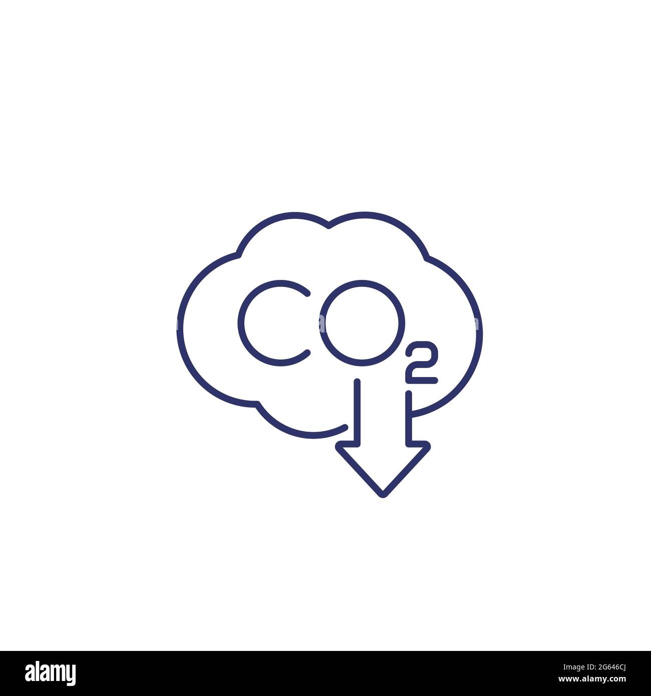 co2 gas, carbon emission reduction line icon Stock Vector Image & Art ...