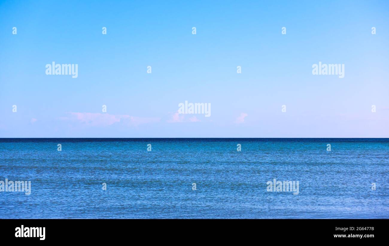 Clear sea horizon and blue sky, may be used as background Stock Photo ...