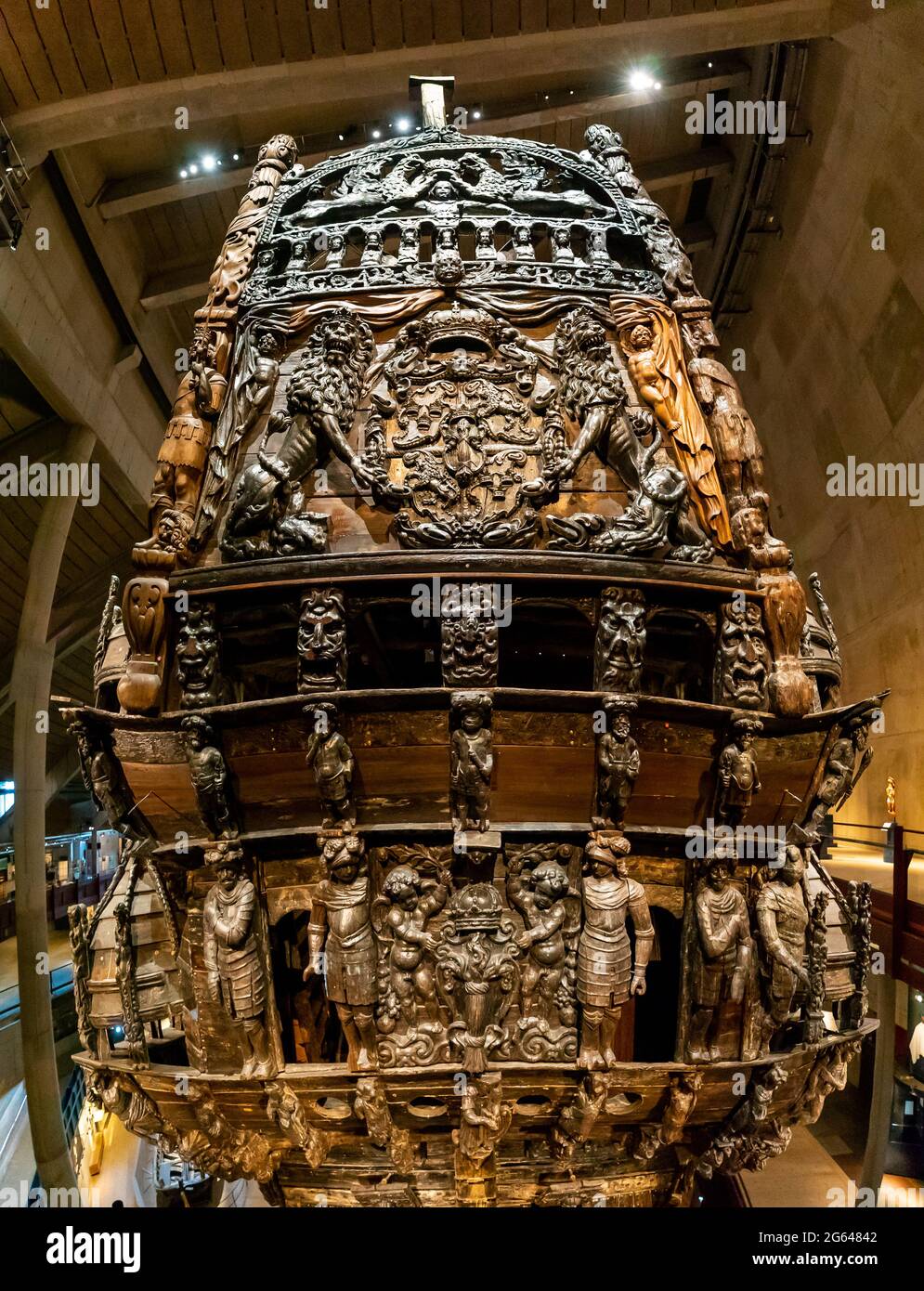Stockholm, Sweden - 24 June, 2021: vertical panorama view of the ornate  hand-carved stern of the Vasa warship in the Vasa Museum in Stockholm Stock  Photo - Alamy