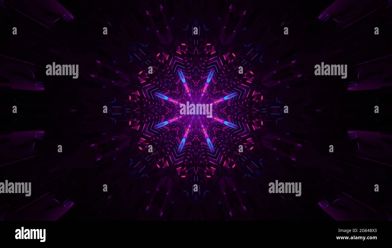 Dark tunnel with neon illumination 4K UHD 3D illustration Stock Photo ...