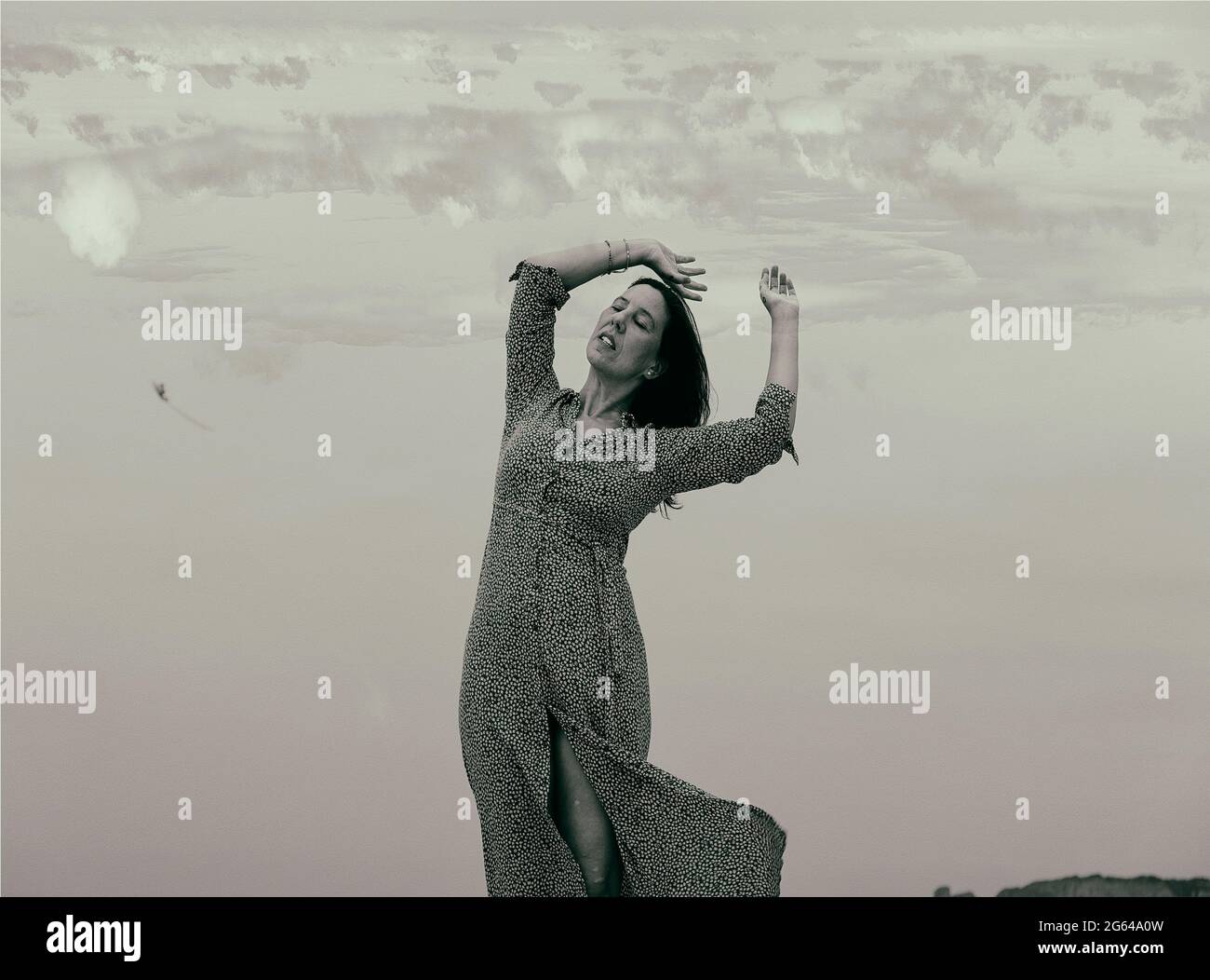 Woman Dancing Beach Alone High Resolution Stock Photography and Images ...