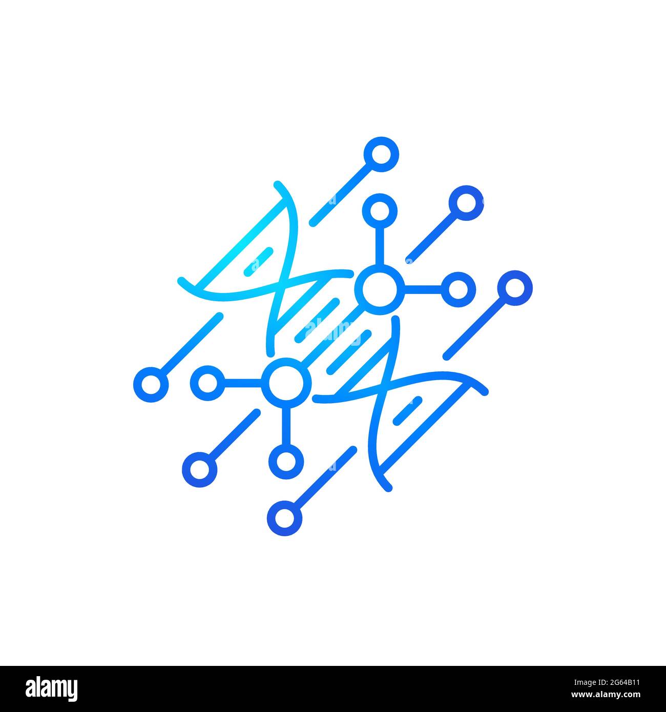 dna modification, biotechnology line icon on white Stock Vector