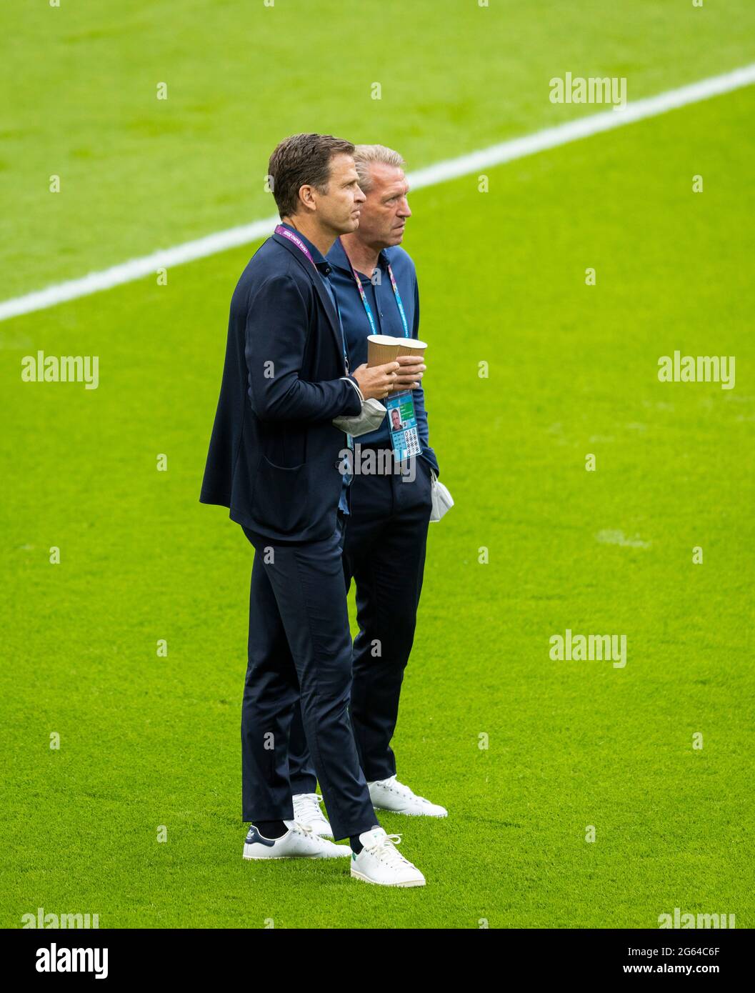Manager Oliver Bierhoff (Deutschland), Torwarttrainer Andreas Köpke (Deutschland)  England - Deutschland  London, 29.06.2021, Fussball, Saison 2020/21 Stock Photo