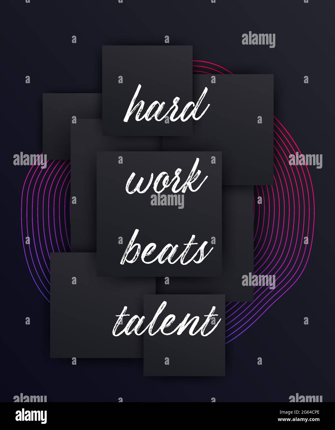 Motivation quote, hard work beats talent, vector Stock Vector