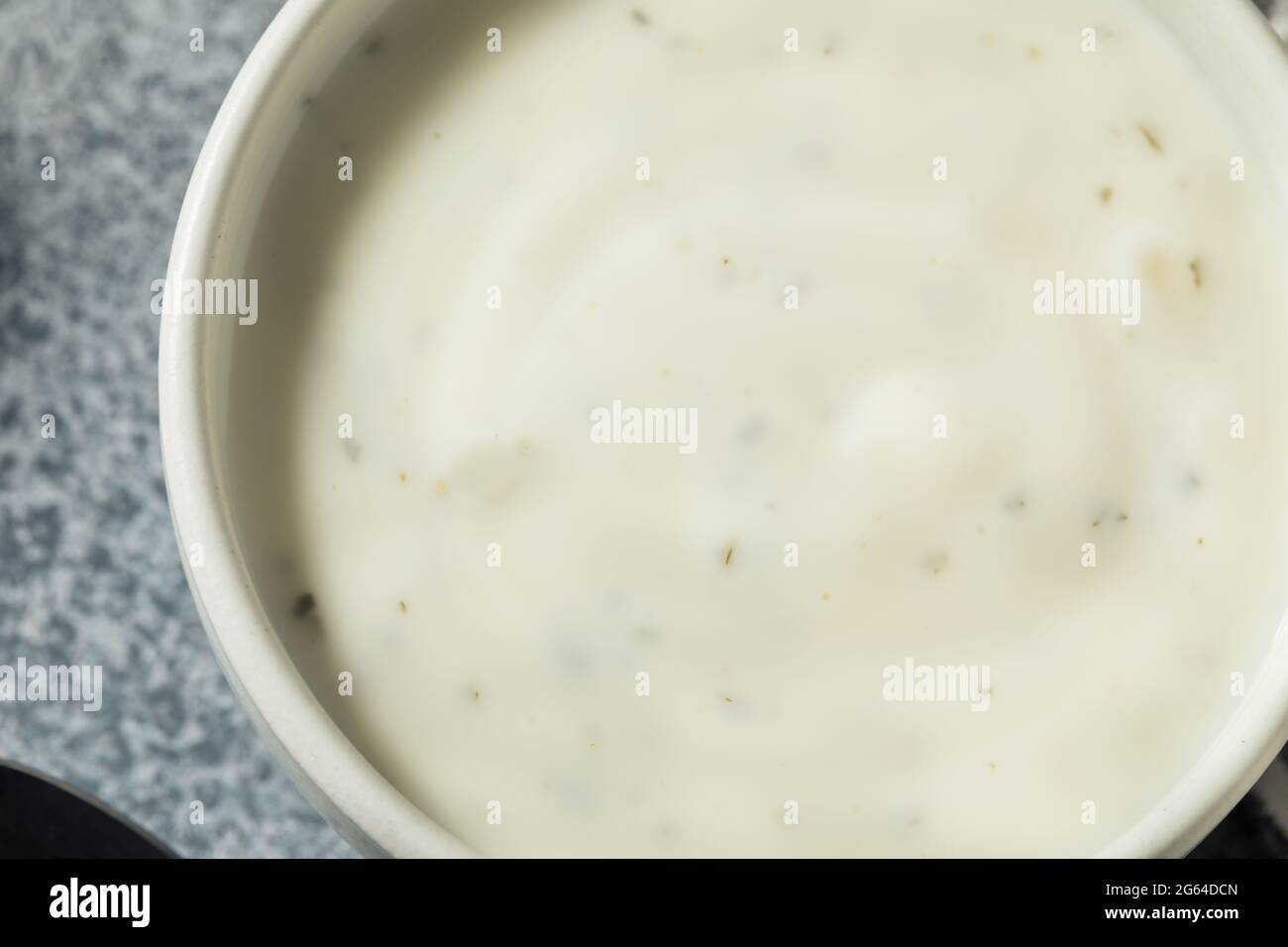 Homemade Organic Ranch Dressing in a Bowl Stock Photo