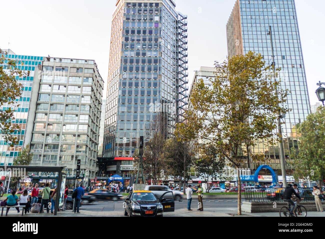 SANTIAGO, CHILE - MARCH 27, 2015: View of Avenida Libertador Bernardo O'Higgins avenue in Santiago, Chile Stock Photo
