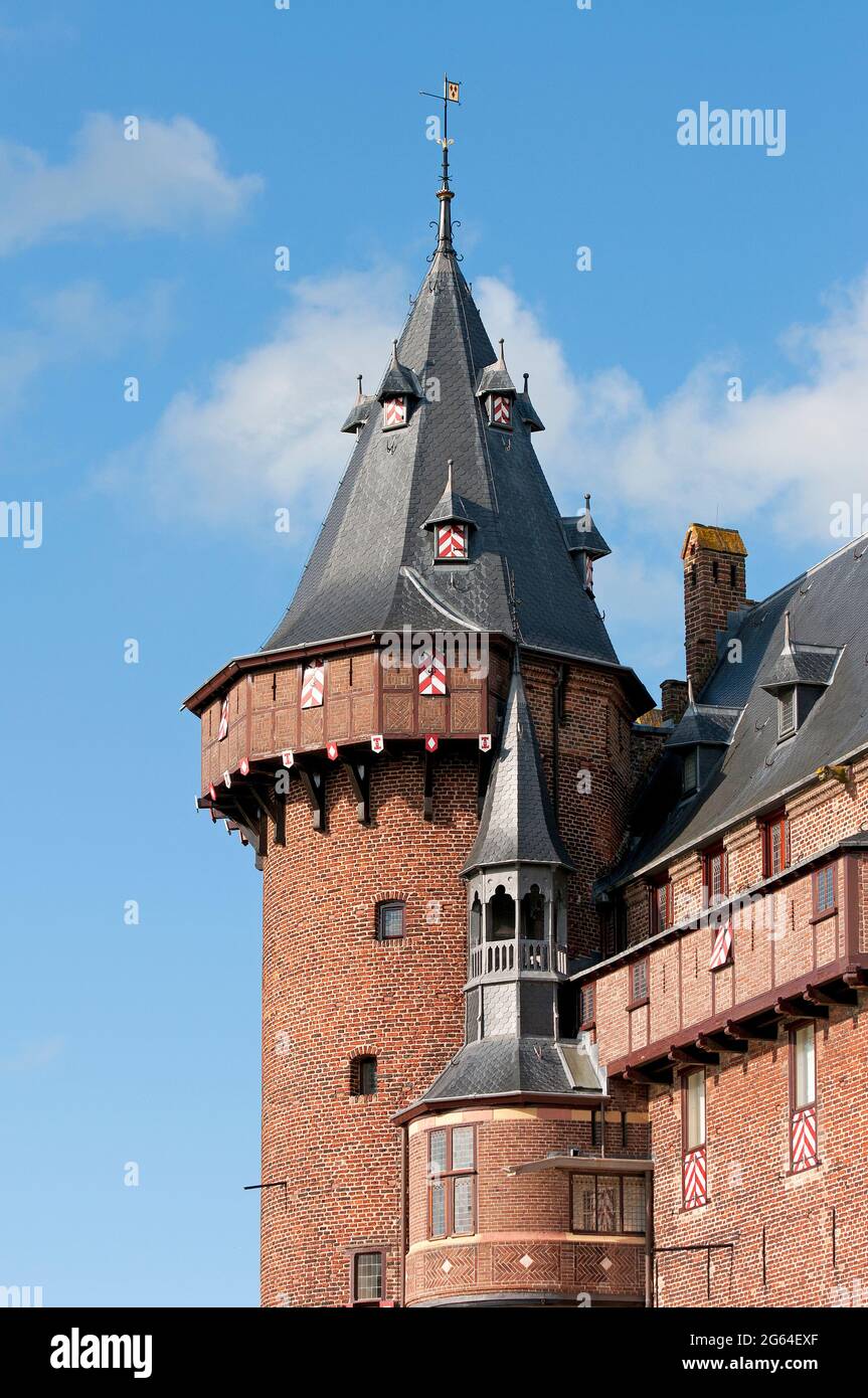 Detail of De Haar Castle, Haarzuilens, Utrecht, Netherlands Stock Photo