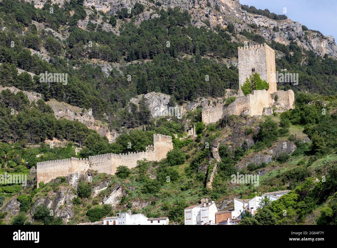 The castle of La Yedra, old enclave of defensive origin located in the Spanish municipality of Cazorla. Located in the lower part of the Salvatierra h Stock Photo
