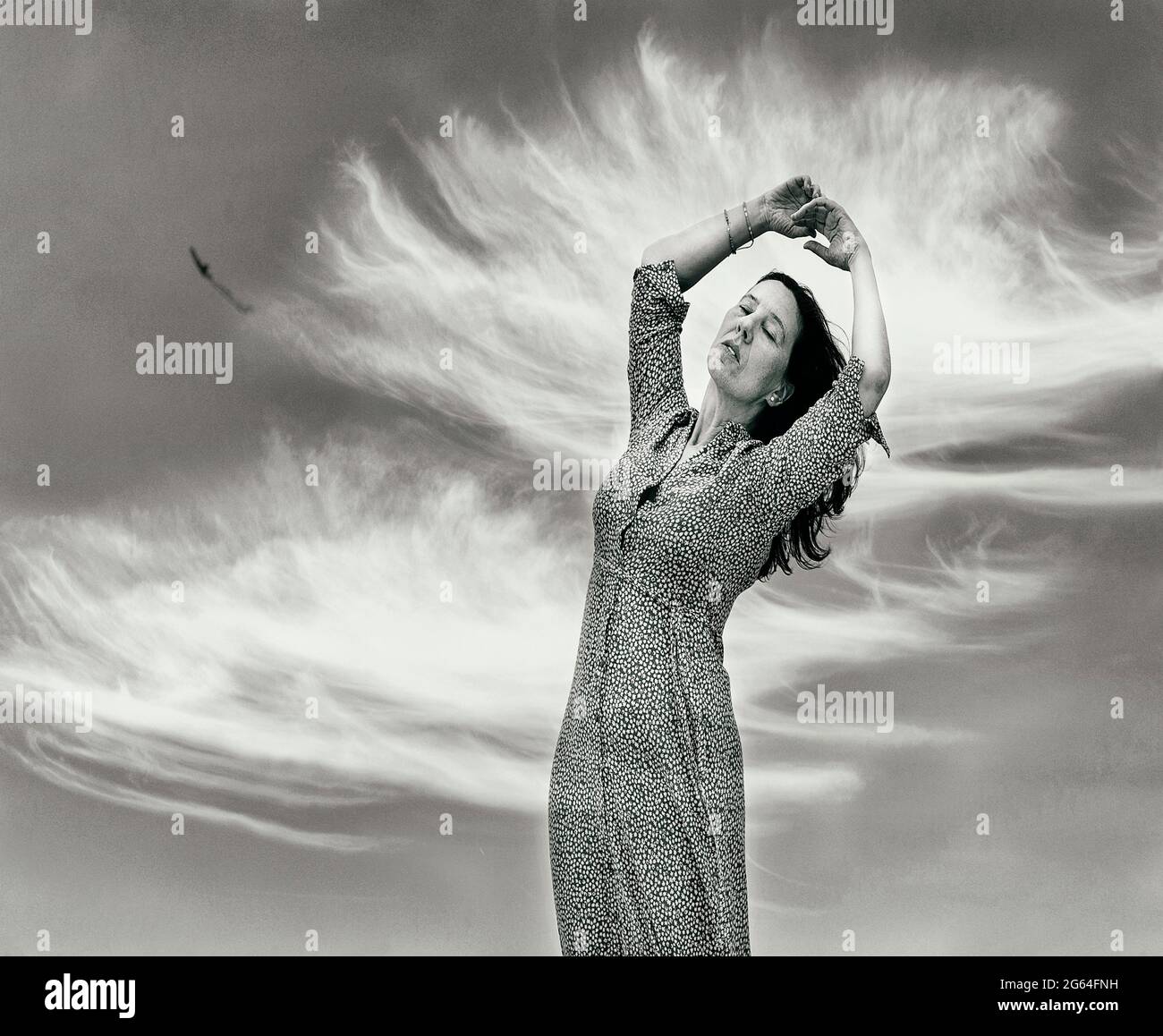 Dancing woman in black dress hi-res stock photography and images - Alamy