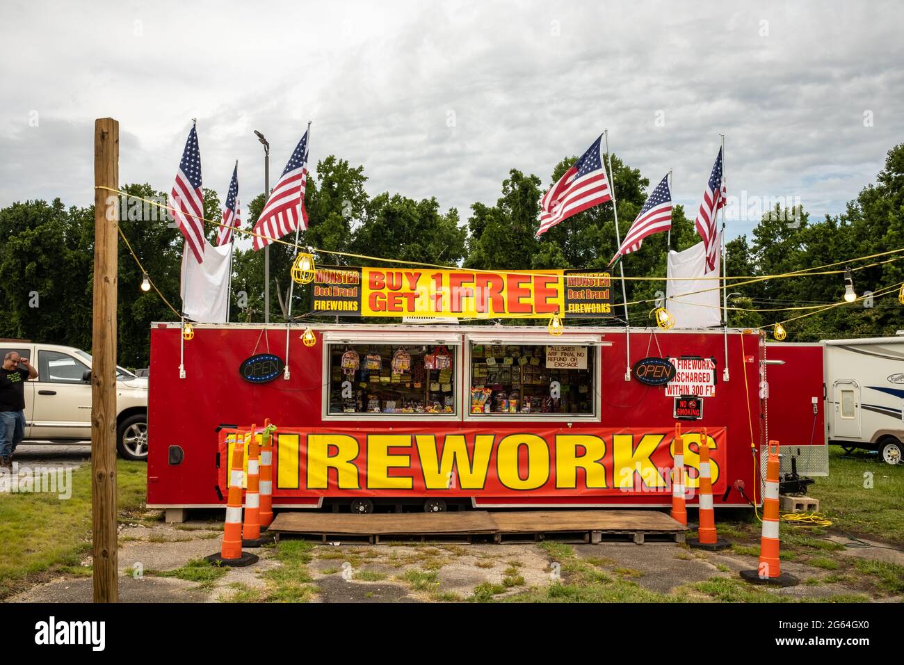 Greenville, SC, USA, 2 July 2021. Fireworks stands are popping up