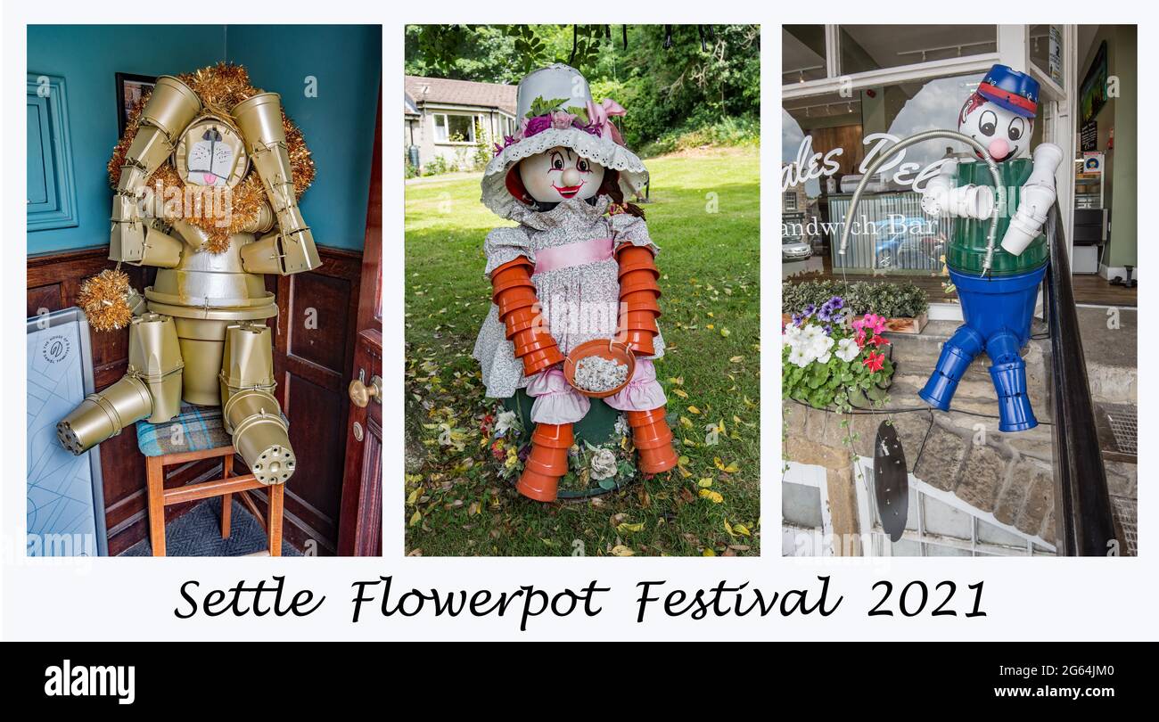 Flowerpot Festival 2021 Settle..... a triptych Stock Photo Alamy