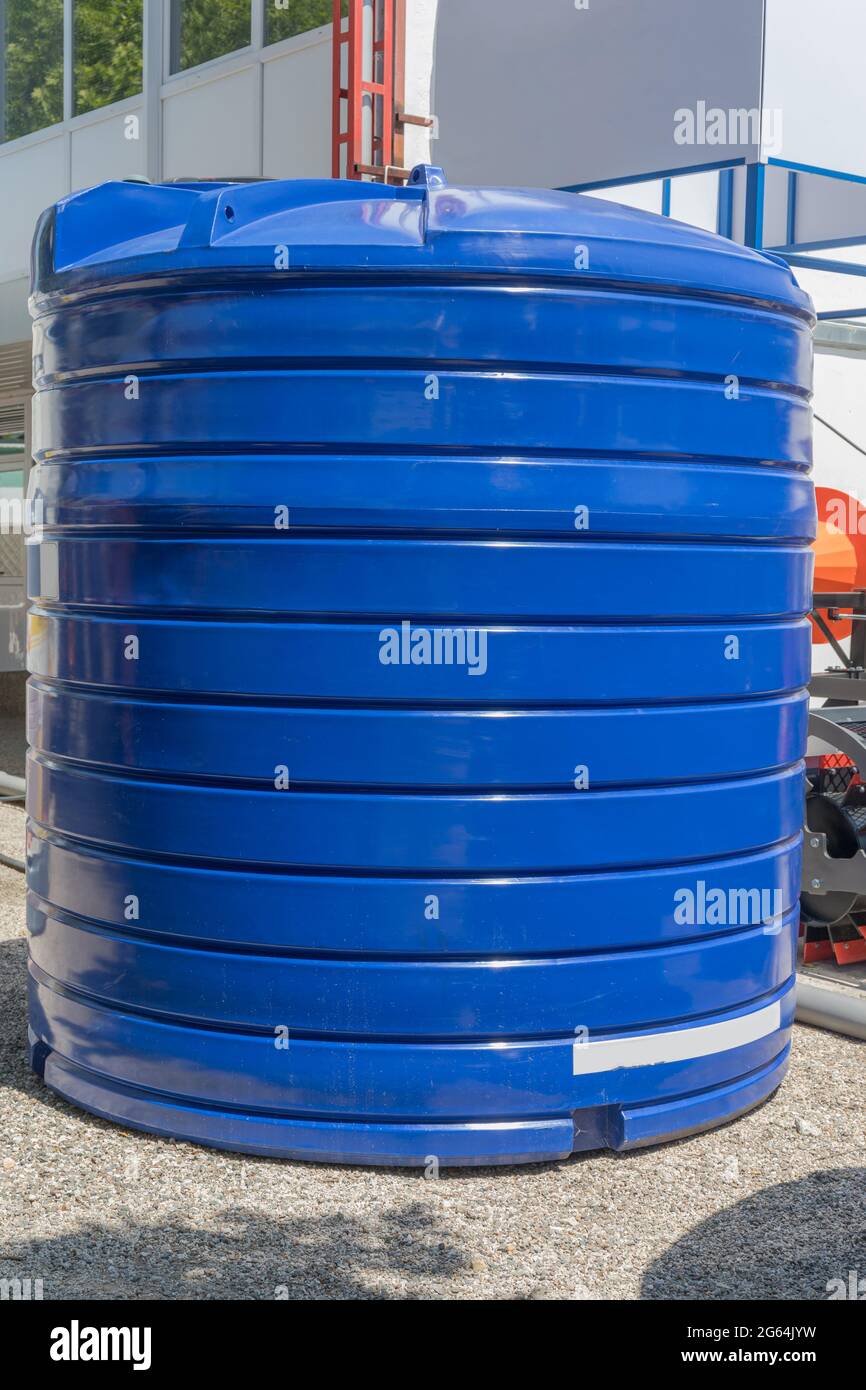 Big Blue Water Tank for Agriculture Use Stock Photo - Alamy