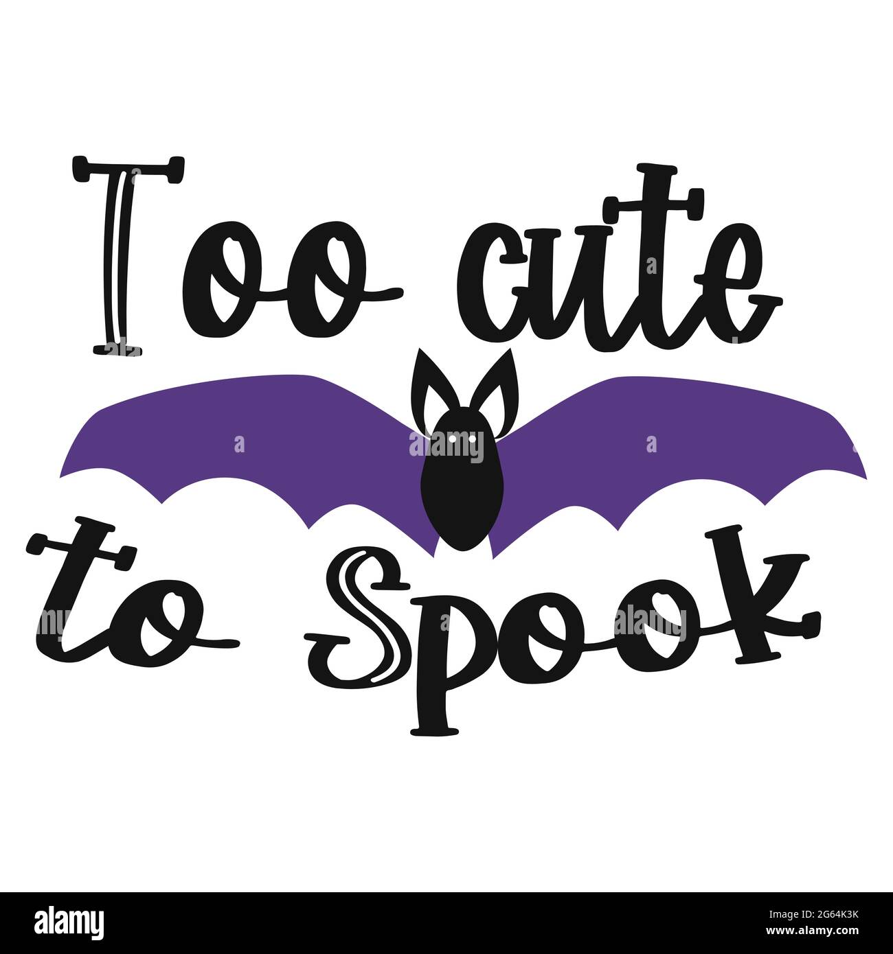 Too cute to spook halloween quote. Vector illustration Stock ...
