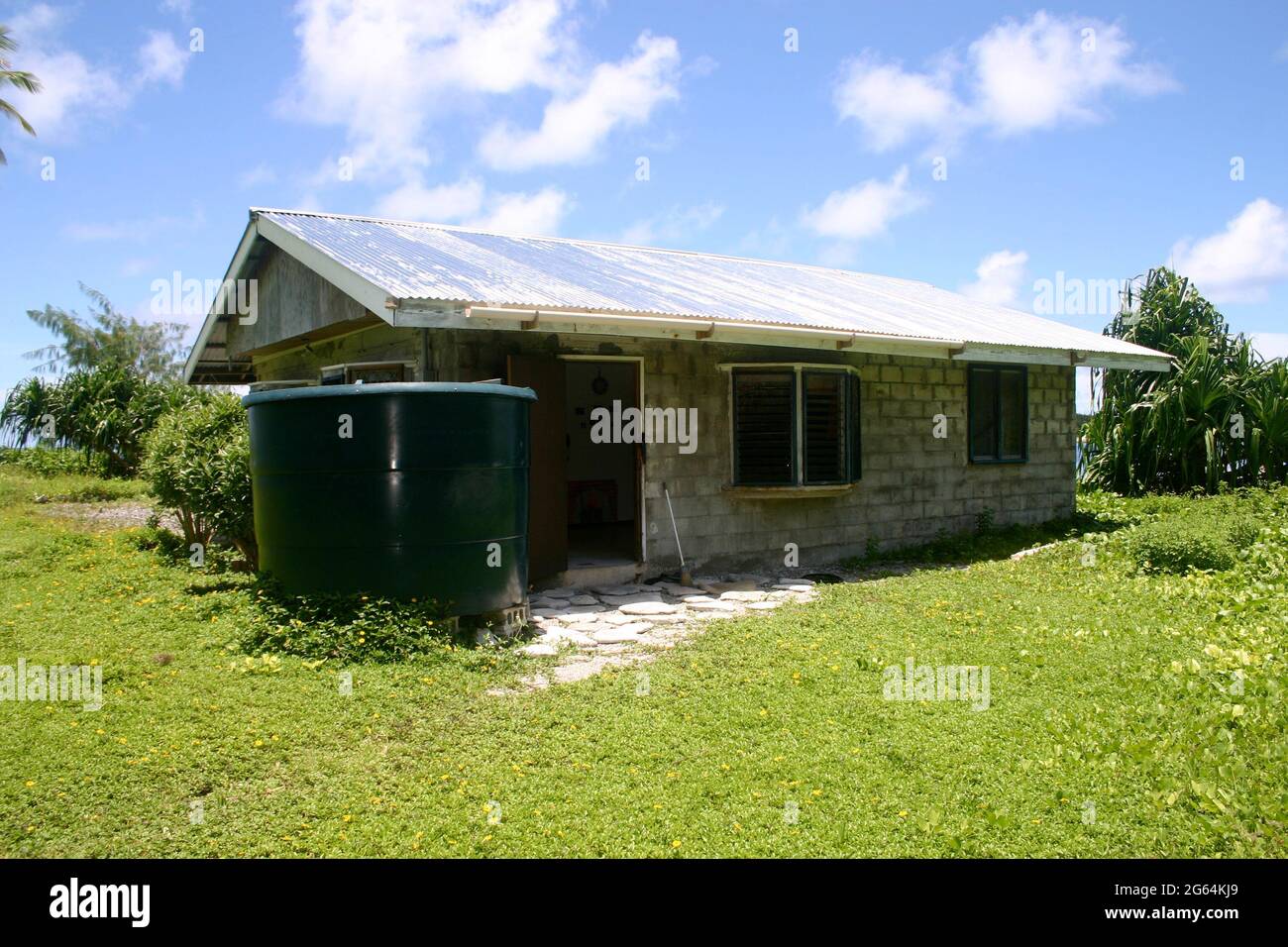 Jaluit atoll, Marshall Islands concrete island house Stock Photo Alamy