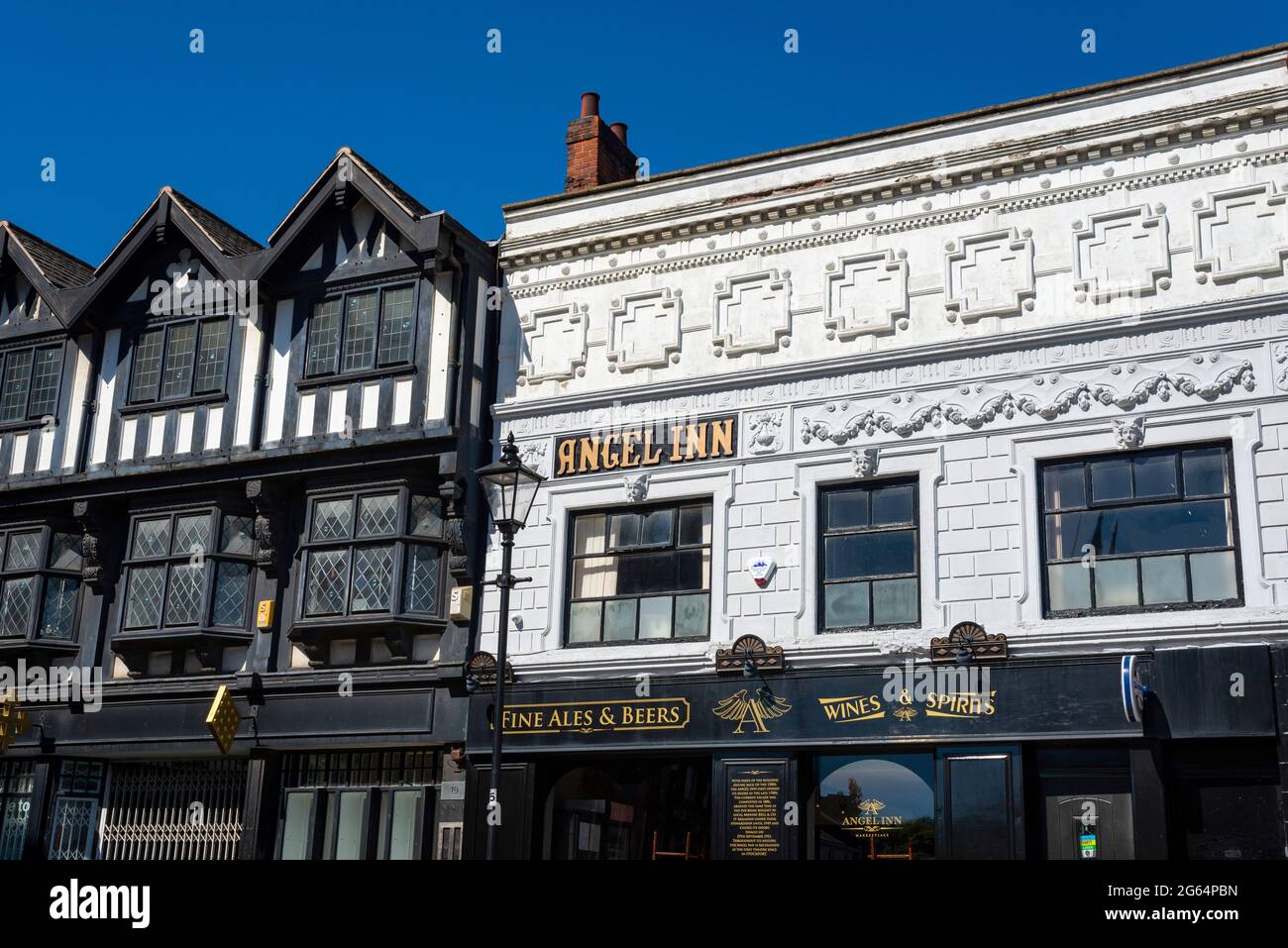 Angel Inn situated in the market place in Stockport town centre, Greater Manchester, England. Stock Photo