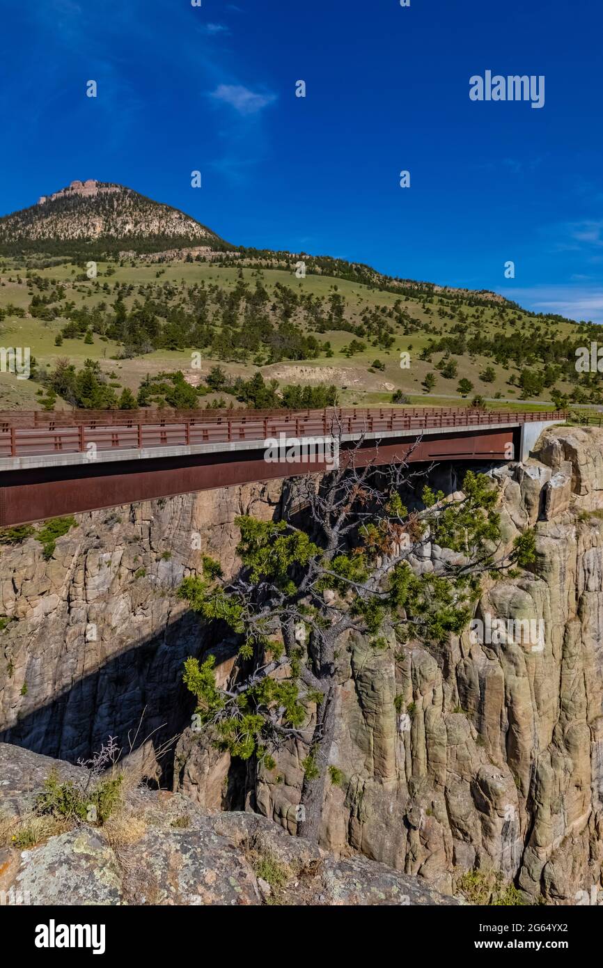 Bridge over Sunlight Creek along Chief Josepth Scenic Byway, Shoshone National Forest, Wyoming, USA Stock Photo