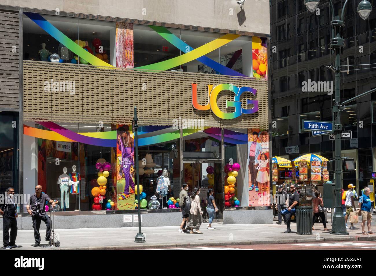 UGG Storefront, Celebrating Pride Month with Rainbow Colors on Fifth Avenue  in New York City, USA Stock Photo - Alamy